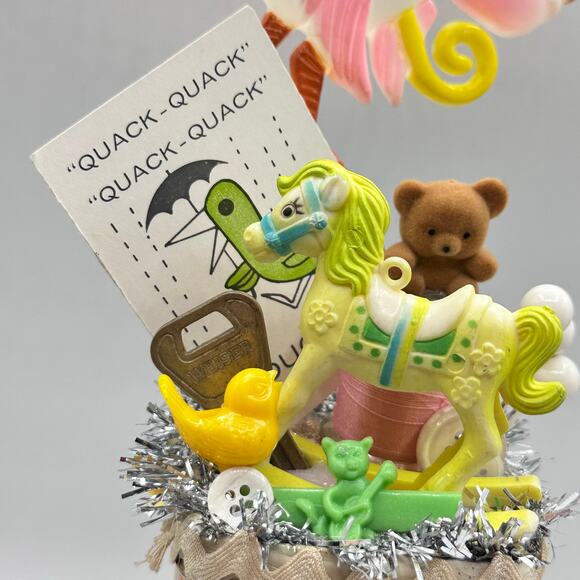 Vintage Johnsons Baby Powder Tin Assemblage Baby Shower Nursery Decor - Picture 3 of 8